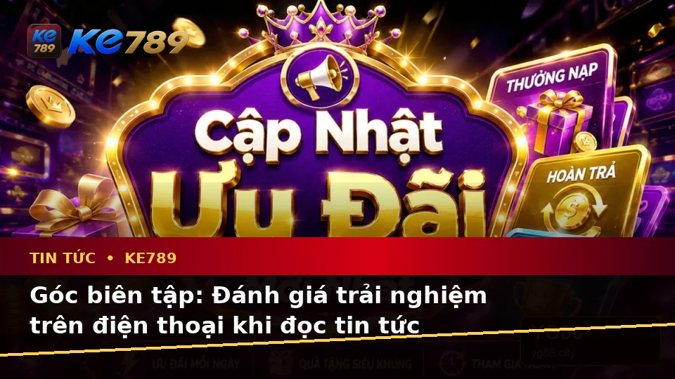 Đánh Giá Trải Nghiệm Đọc Tin Tức KE789 Trên Điện Thoại: Ưu Đãi, Điều Kiện Khuyến Mãi Và Quyền Lợi Thành Viên Tại ke789pg.vip